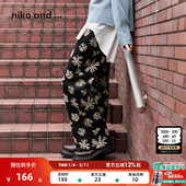 宽松复古气质针织阔腿裤 niko 290672 女2025冬季 新款 and ...长裤