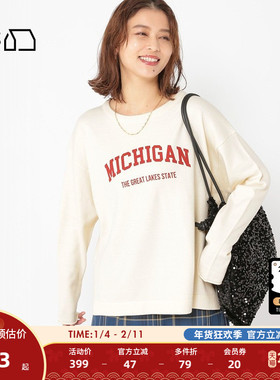 studio CLIP T恤女冬季新款字母显瘦宽松气质流行上衣115477