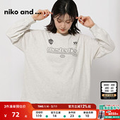 niko 109803 潮流宽松运动休闲套头衫 and ...T恤女2025春季