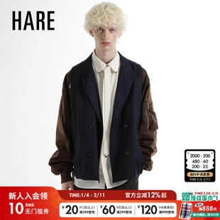 HARE夹克男2026春季新款帅气有型撞色拼接袖外套645139