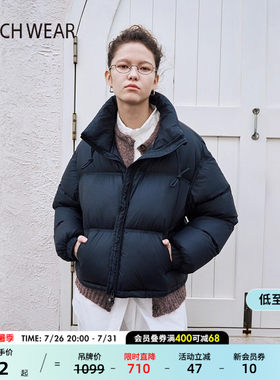 BUCH WEAR外套女冬季新款高领休闲日系纯色短款羽绒服284559