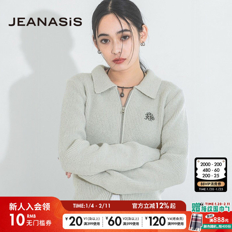 JEANASIS毛针织衫女冬季新款时尚休闲日系短款毛衣外套249022,女装/女士精品,毛针织衫,淘宝优惠券,粉丝福利购,淘宝优惠卷