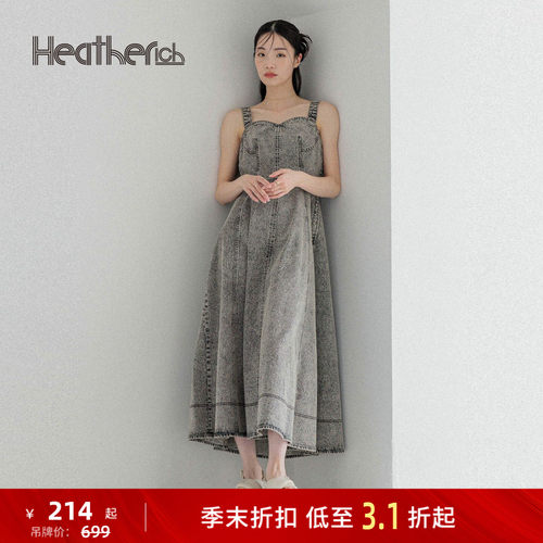 牛仔连衣裙 复古收腰设计