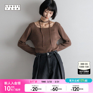 简约宽松系带长袖 LOWRYS 新款 女2026春季 毛衣591244 FARM针织衫