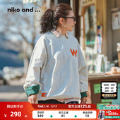 niko 棉质开叉设计前后两穿上衣633366 新款 and ...卫衣女2026春季