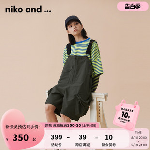 and 短裤 背带裤 女24夏复古工装 博主同款 905590 niko 973426