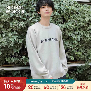 WORK 休闲字母印花日系长袖 卫衣男冬季 时尚 上衣116364 新款 GLOBAL