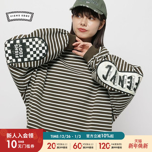 气质流行印花宽松长袖 FISHS 时尚 新款 上衣146864 EDDY卫衣女冬季