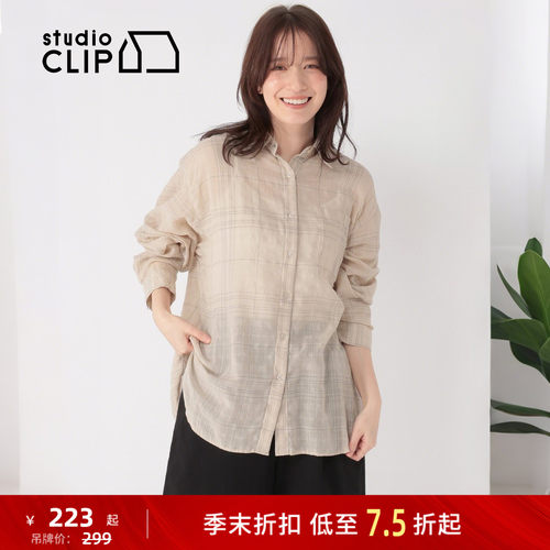 格纹透视衬衫 通勤温柔松弛