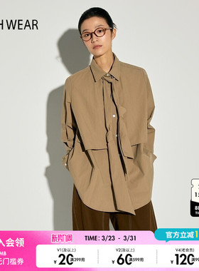BUCH WEAR衬衫女2025春季时尚宽松日系翻领中长款上衣249720