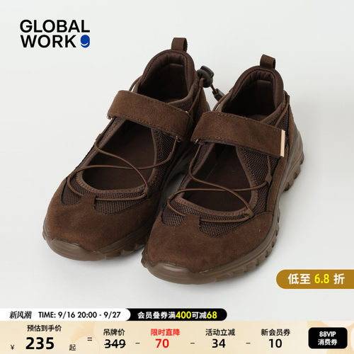 GLOBAL WORK 休闲鞋女2026新款浅口轻便运动镂空玛丽珍鞋670507