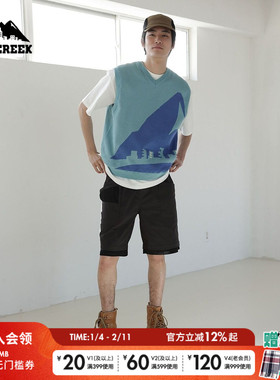 CITY CREEK休闲裤男夏季休闲运动风五分裤短裤194250