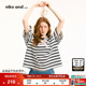 and ...T恤女2025年夏季 新款 niko 休闲棉质猫咪条纹短袖 T恤493859