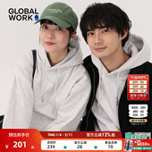 宽松连帽情侣款 GLOBAL 上衣606346 2025冬季 新款 WORK 卫衣男女同款