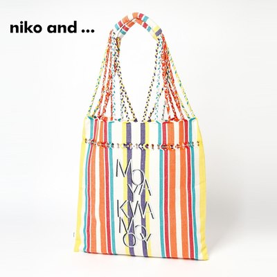 niko and ...单肩包女2024新款设计感条纹拼色通勤吊床包993768