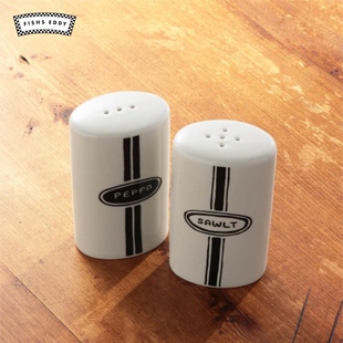 盐调味瓷瓶容器947152 Brooklynese系列日系白砂糖装 FISHS EDDY