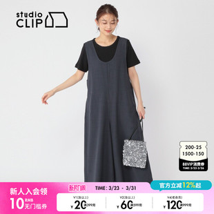通勤简约纯色宽松背带裤 studio 新款 女2025夏季 327644 CLIP连衣裤