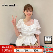 半袖 niko 上衣961546 女夏季 气质显瘦时髦修身 and ...衬衫