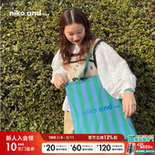 and ... 手提包女2025新款 niko 时尚 流行大容量棉质手提包321412
