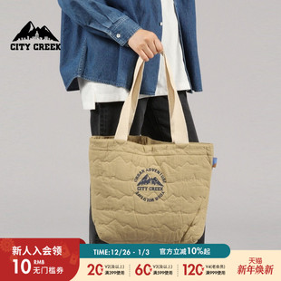 CITY 复古创意不规则线条托特包970670 CREEK单肩包年冬季