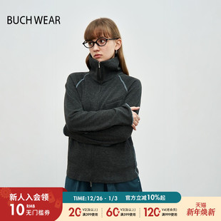 高领简约气质日系外衣323064 时尚 BUCH WEAR外套女2025年春秋新款