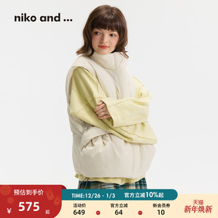 新款 ...羽绒马甲女2025冬季 休闲大口袋保暖厚背心570628 and niko