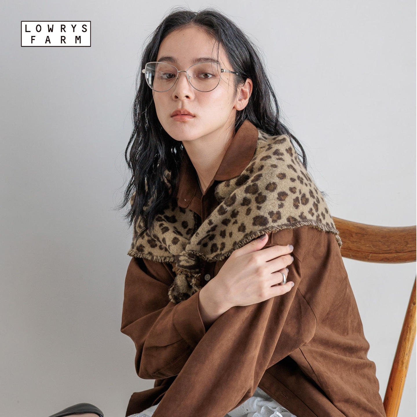 LOWRYS FARM 领巾2025新款潮流搭配休闲成熟风个性丝巾580780