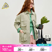 新款 SEE PIZZA外套女2026春季 系扣纯色翻领外套326657 YOU