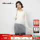 and ...长袖 女2025冬季 niko 新款 简约纯色拼接荷叶边上衣496287