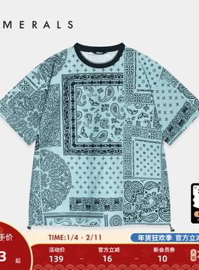 NUMERALS T恤男夏季新款印花休闲潮流宽松印花短袖上衣126094