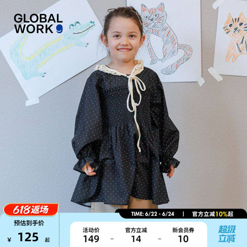 GLOBAL WORK 衬衫女童2026夏季新款可爱木耳边褶皱上衣643416