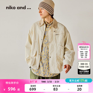 帅气翻领工装 niko 新款 ...夹克男2026春季 外套620341 and
