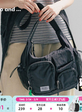 niko and ...单肩包2025新款多口袋可折叠运动健身托特包324603