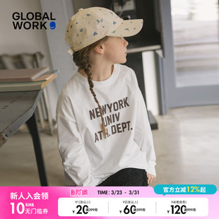 潮流印花棉质长袖 GLOBAL 新款 T恤儿童2026春季 T恤637852 WORK