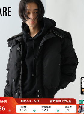 HARE棉服男冬季新款时尚宽松日系休闲气质保暖厚外套棉衣146998