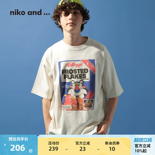 and 短袖 ...Kellogg 新款 T恤494882 s合作系列T恤男2025夏季 niko