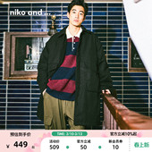 翻领保暖夹棉中长款 niko 新款 ...大衣男2025冬季 棉服592418 and