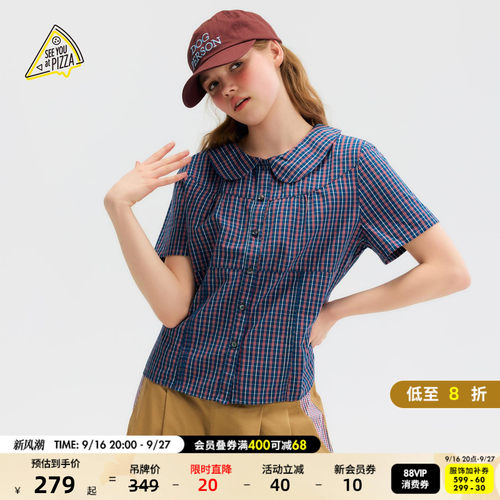 棉质短袖衬衫 娃娃领元气舒适