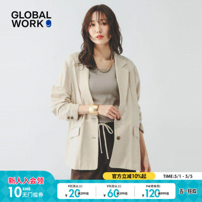 GLOBAL WORK 西装女2026夏季新款含亚麻干练通勤西服外套612370
