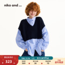 含棉设计感假两件长袖 niko 女2025秋冬新款 ...衬衫 上衣594979 and