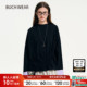 口拼接抽褶长袖 BUCH 上衣645973 新款 圆领袖 WEAR T恤女2026春季
