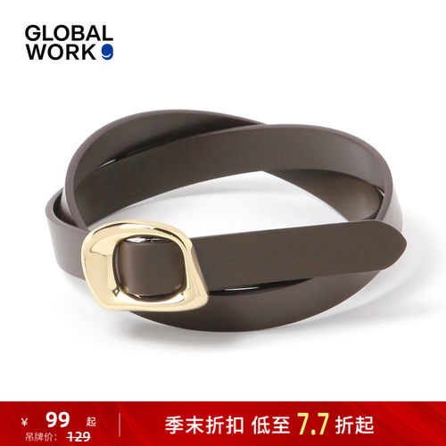 GLOBAL WORK 腰带男女同款2026新款潮流异形扣个性腰带577492