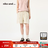直筒淡人简约休闲短裤 niko 289232 女2025夏季 新款 and ...休闲裤