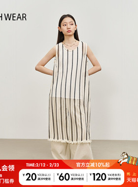 BUCH WEAR连衣裙女2025夏季新款镂空条纹叠穿日系罩衫326539