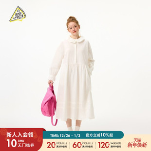 YOU 花边领长袖 新款 裙子491852 PIZZA连衣裙女2025年夏季 SEE