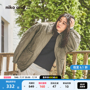 niko and ...外套女2025冬季新款正反两穿绗缝夹棉棉服290224