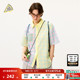 格纹拼接翻领短袖 SEE 上衣491034 PIZZA衬衫 女25年夏新款 YOU