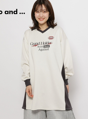 niko and ...连衣裙2025春季休闲宽松字母印花拼色裙子107210