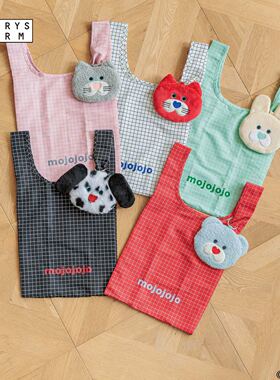 LOWRYS FARM MOJOJOJO联名系列2025新款格子风环保袋手提袋599702