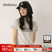T恤女2025年夏季 新款 休闲修身 Heatherich 刺绣棉质短袖 T恤497929